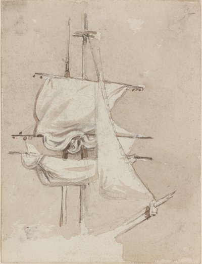 Sails on a Square-Rigged Mast by John Wilson Carmichael